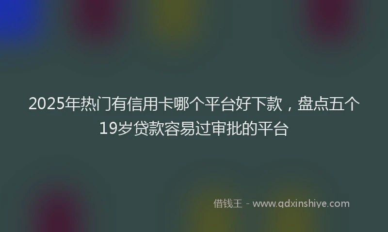 2025年热门有信用卡哪个平台好下款，盘点五个19岁贷款容易过审批的平台