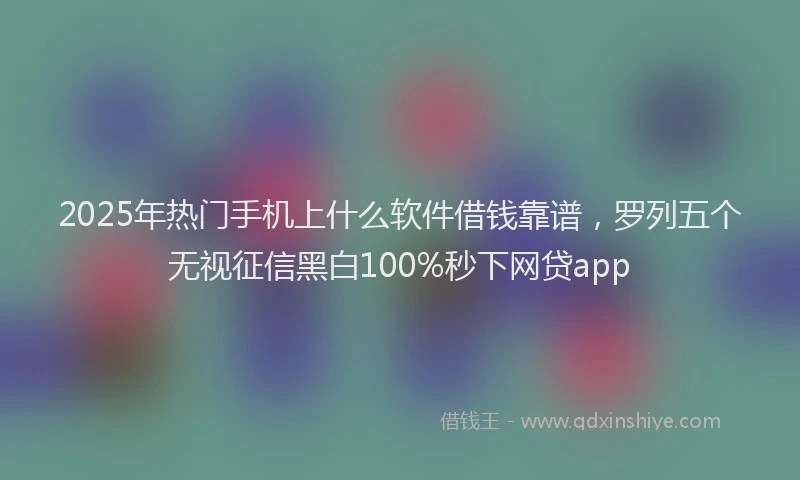 2025年热门手机上什么软件借钱靠谱，罗列五个无视征信黑白100%秒下网贷app