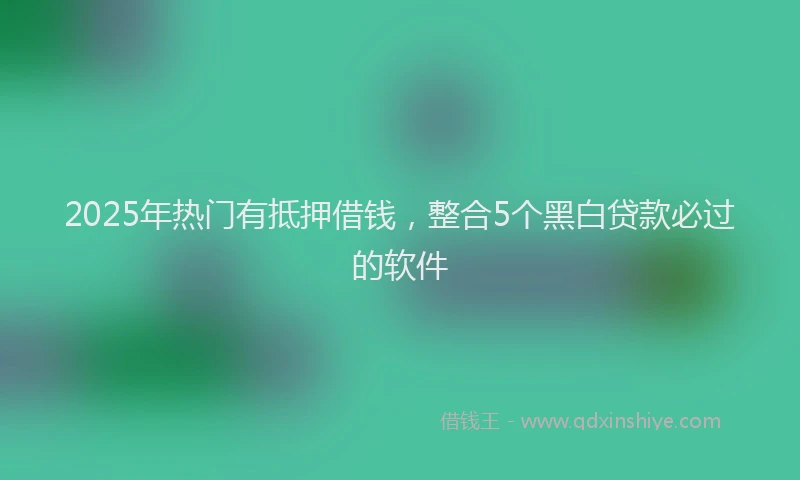 2025年热门有抵押借钱，整合5个黑白贷款必过的软件