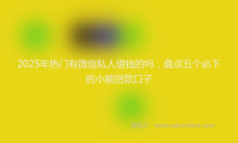 2025年热门有微信私人借钱的吗，盘点五个必下的小额贷款口子