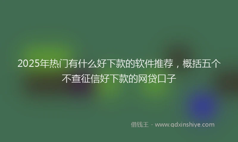 2025年热门有什么好下款的软件推荐，概括五个不查征信好下款的网贷口子