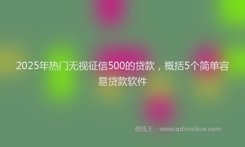 2025年热门无视征信500的贷款，概括5个简单容易贷款软件