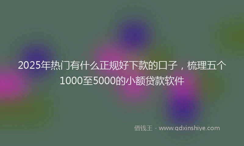 2025年热门有什么正规好下款的口子，梳理五个1000至5000的小额贷款软件