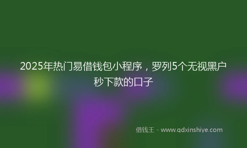 2025年热门易借钱包小程序，罗列5个无视黑户秒下款的口子