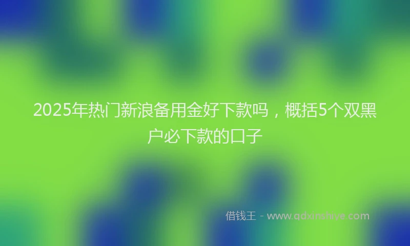 2025年热门新浪备用金好下款吗，概括5个双黑户必下款的口子