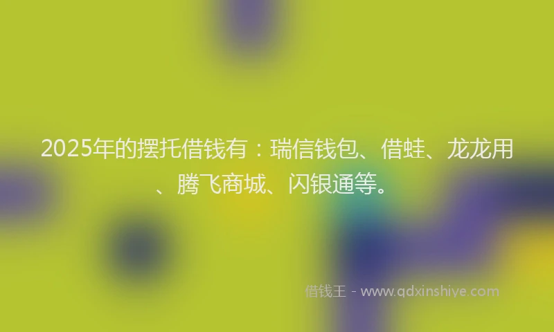 2025年的摆托借钱有：瑞信钱包、借蛙、龙龙用、腾飞商城、闪银通等。