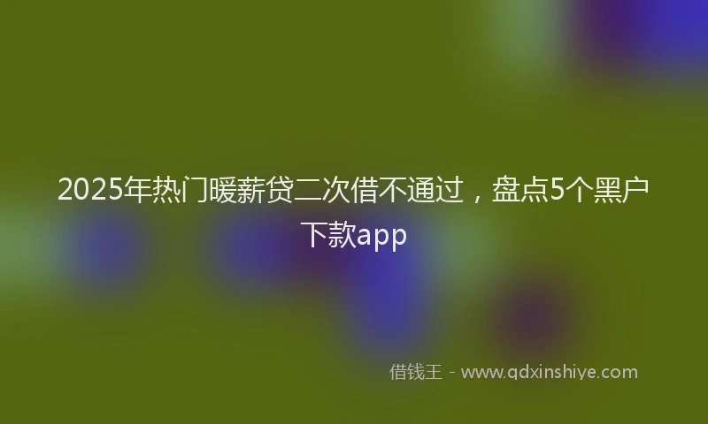 2025年热门暖薪贷二次借不通过，盘点5个黑户下款app