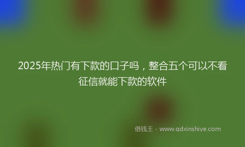 2025年热门有下款的口子吗，整合五个可以不看征信就能下款的软件
