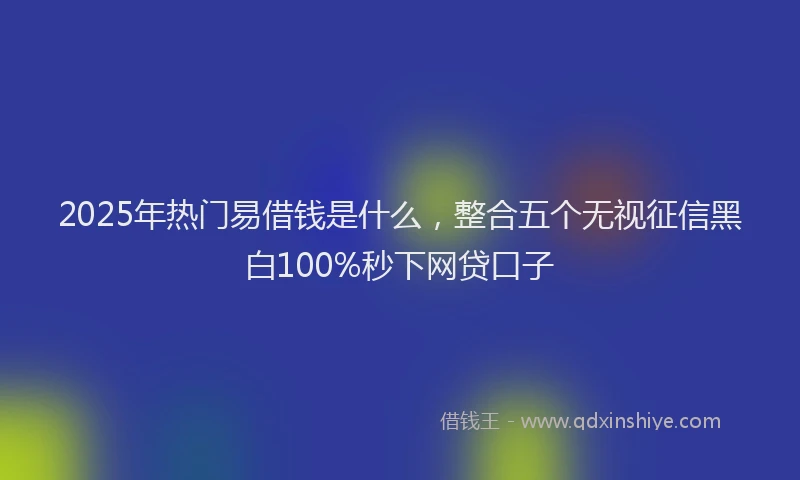 2025年热门易借钱是什么，整合五个无视征信黑白100%秒下网贷口子