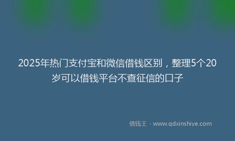 2025年热门支付宝和微信借钱区别，整理5个20岁可以借钱平台不查征信的口子