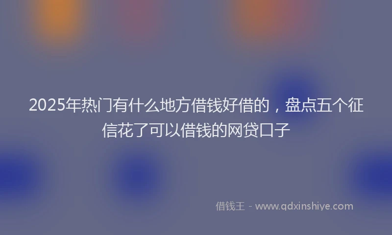 2025年热门有什么地方借钱好借的，盘点五个征信花了可以借钱的网贷口子