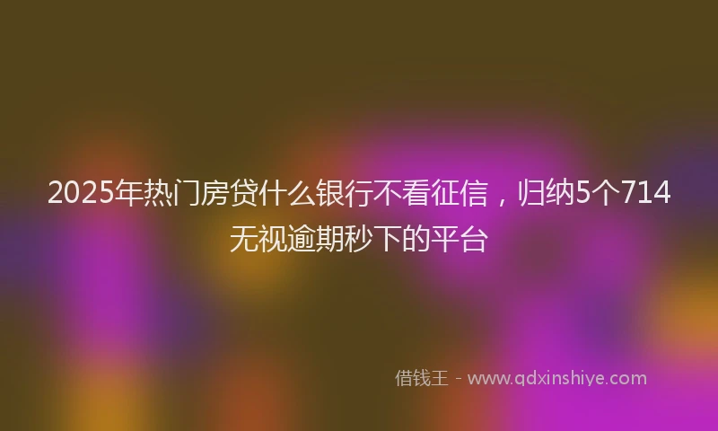 2025年热门房贷什么银行不看征信，归纳5个714无视逾期秒下的平台