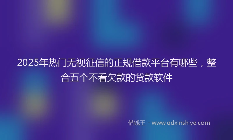 2025年热门无视征信的正规借款平台有哪些，整合五个不看欠款的贷款软件