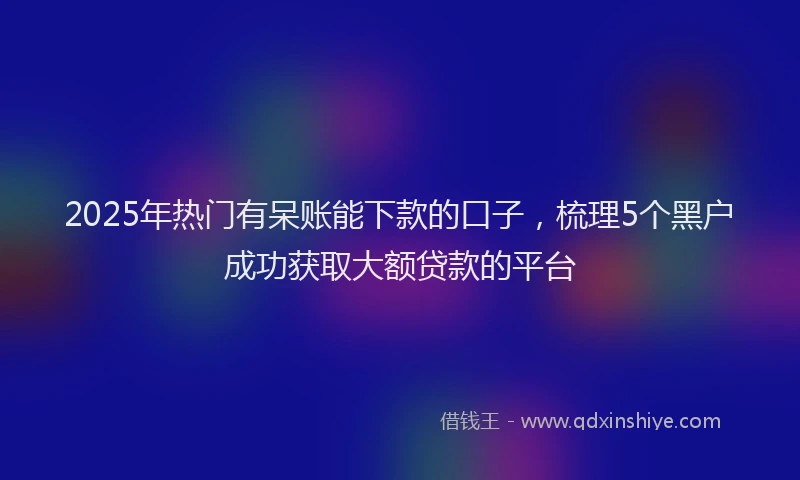 2025年热门有呆账能下款的口子，梳理5个黑户成功获取大额贷款的平台