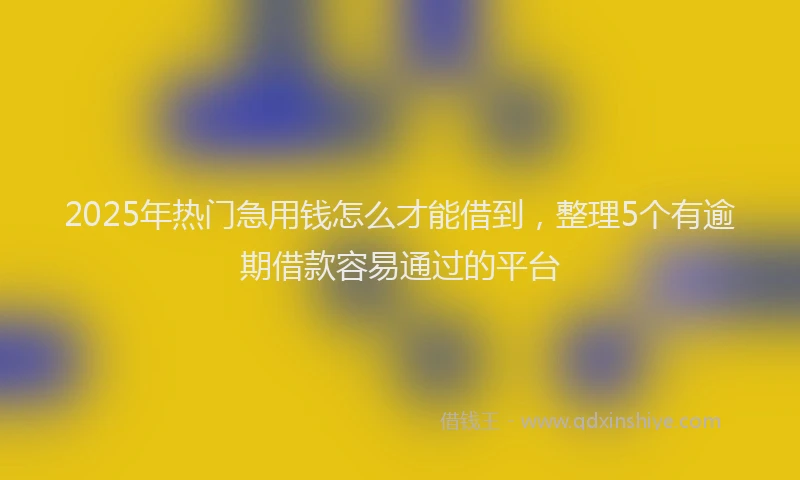 2025年热门急用钱怎么才能借到，整理5个有逾期借款容易通过的平台