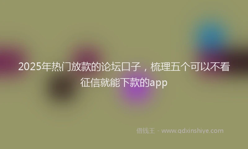 2025年热门放款的论坛口子，梳理五个可以不看征信就能下款的app