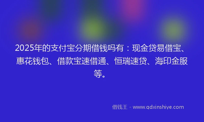 2025年的支付宝分期借钱吗有：现金贷易借宝、惠花钱包、借款宝速借通、恒瑞速贷、海印金服等。