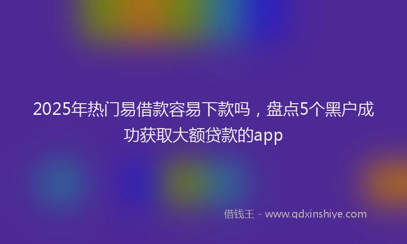 2025年热门易借款容易下款吗，盘点5个黑户成功获取大额贷款的app