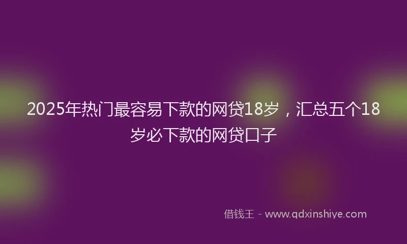 2025年热门最容易下款的网贷18岁，汇总五个18岁必下款的网贷口子