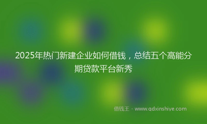 2025年热门新建企业如何借钱，总结五个高能分期贷款平台新秀