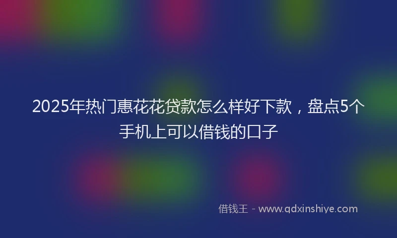 2025年热门惠花花贷款怎么样好下款，盘点5个手机上可以借钱的口子