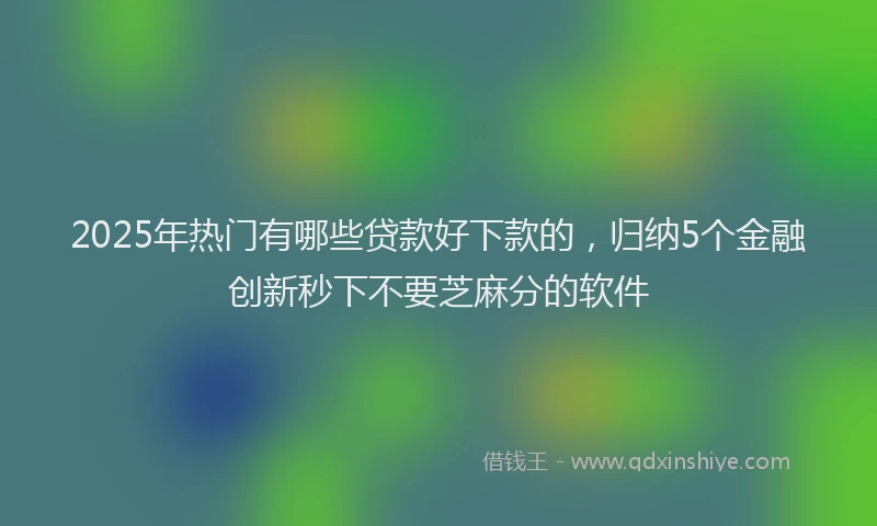 2025年热门有哪些贷款好下款的，归纳5个金融创新秒下不要芝麻分的软件