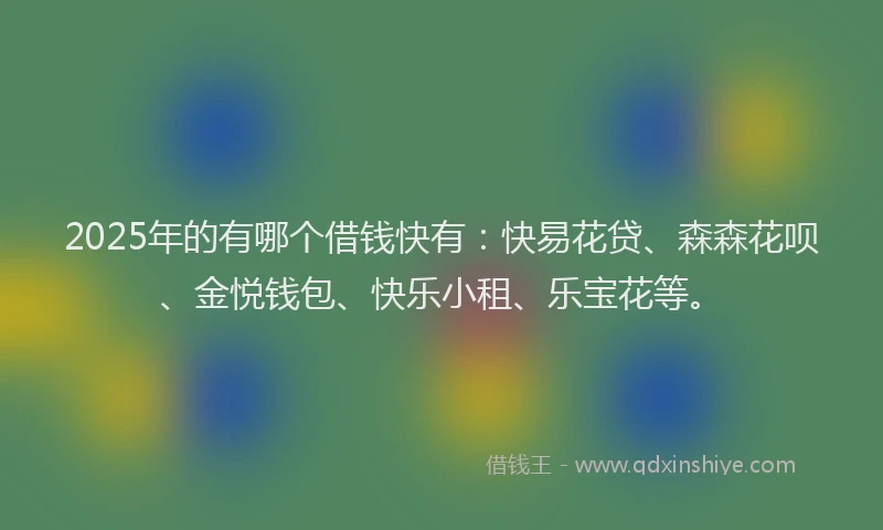 2025年的有哪个借钱快有：快易花贷、森森花呗、金悦钱包、快乐小租、乐宝花等。