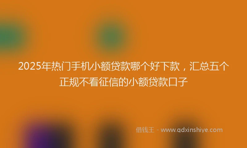 2025年热门手机小额贷款哪个好下款，汇总五个正规不看征信的小额贷款口子
