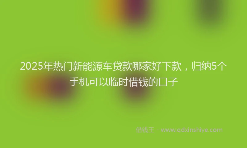 2025年热门新能源车贷款哪家好下款，归纳5个手机可以临时借钱的口子