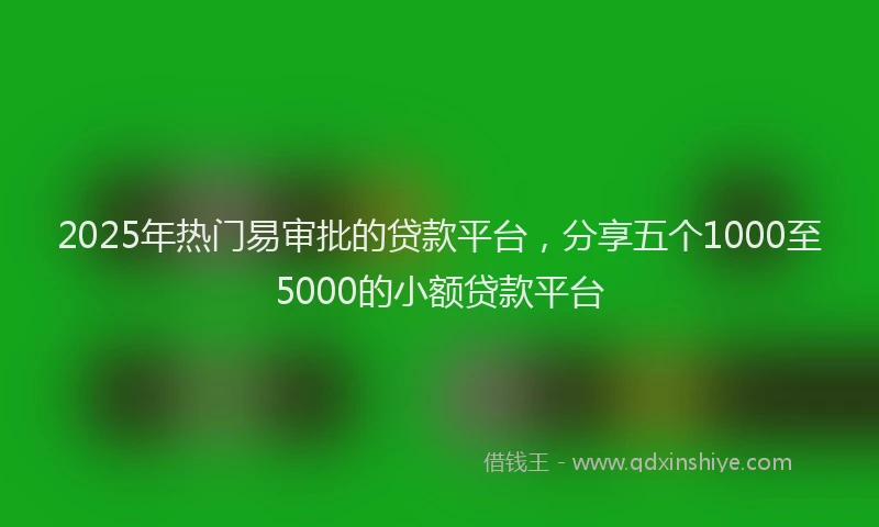 2025年热门易审批的贷款平台，分享五个1000至5000的小额贷款平台