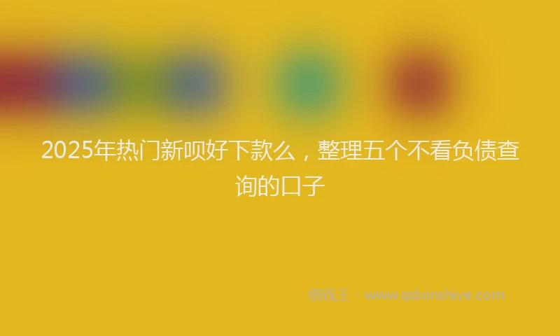 2025年热门新呗好下款么，整理五个不看负债查询的口子
