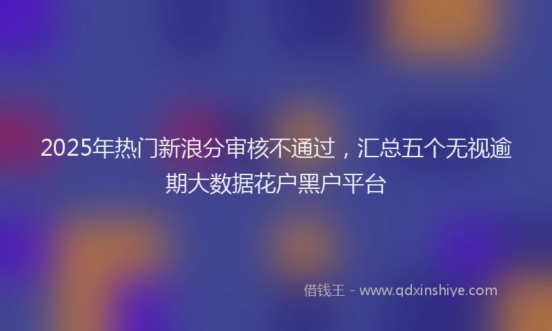 2025年热门新浪分审核不通过，汇总五个无视逾期大数据花户黑户平台