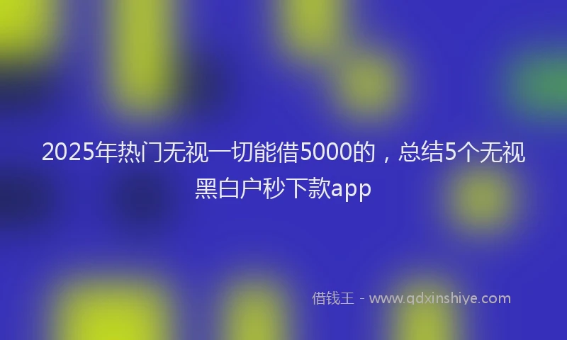 2025年热门无视一切能借5000的，总结5个无视黑白户秒下款app