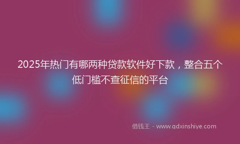 2025年热门有哪两种贷款软件好下款，整合五个低门槛不查征信的平台