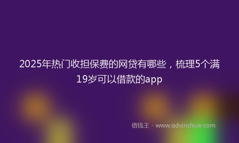 2025年热门收担保费的网贷有哪些，梳理5个满19岁可以借款的app