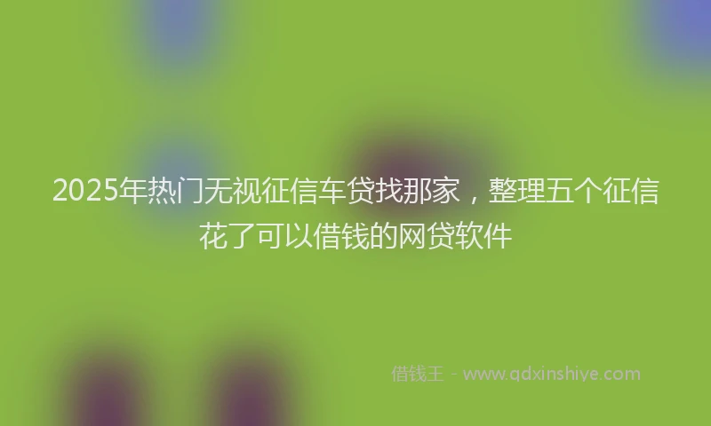2025年热门无视征信车贷找那家，整理五个征信花了可以借钱的网贷软件