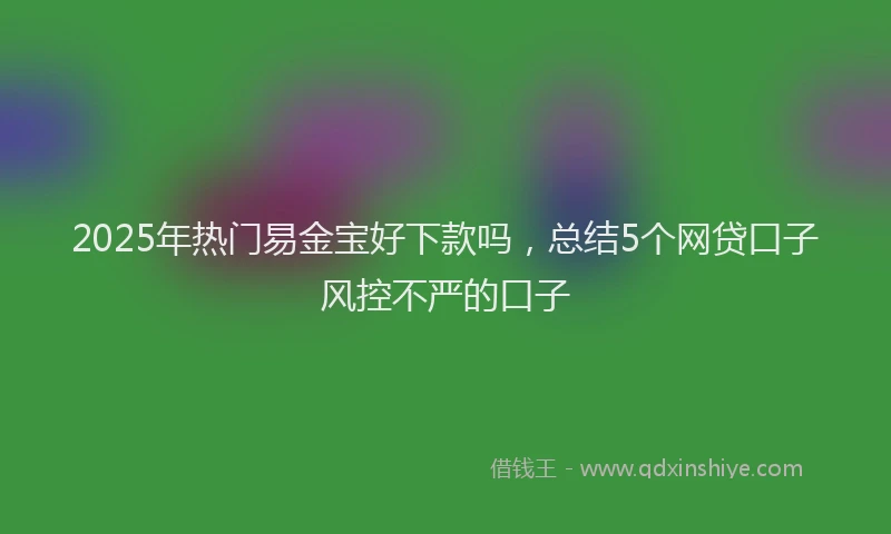 2025年热门易金宝好下款吗，总结5个网贷口子风控不严的口子