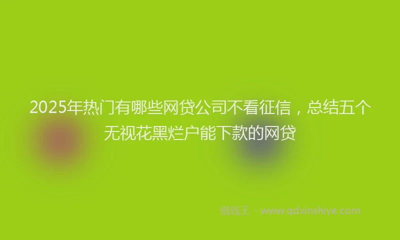 2025年热门有哪些网贷公司不看征信，总结五个无视花黑烂户能下款的网贷