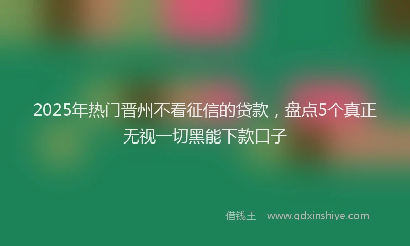 2025年热门晋州不看征信的贷款，盘点5个真正无视一切黑能下款口子