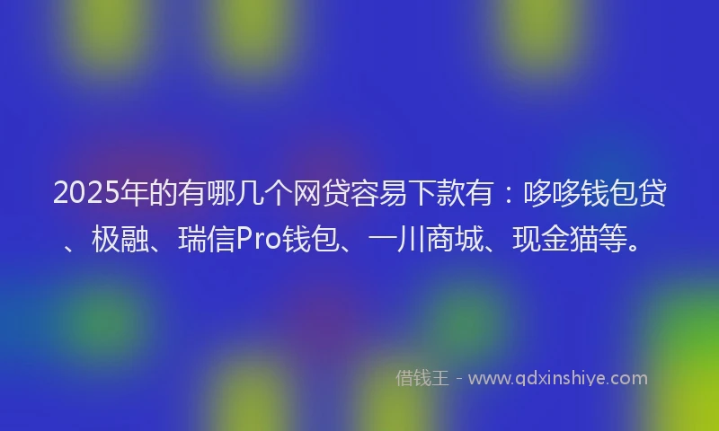 2025年的有哪几个网贷容易下款有：哆哆钱包贷、极融、瑞信Pro钱包、一川商城、现金猫等。