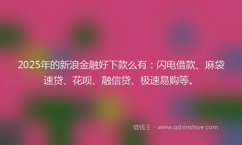 2025年的新浪金融好下款么有：闪电借款、麻袋速贷、花呗、融信贷、极速易购等。