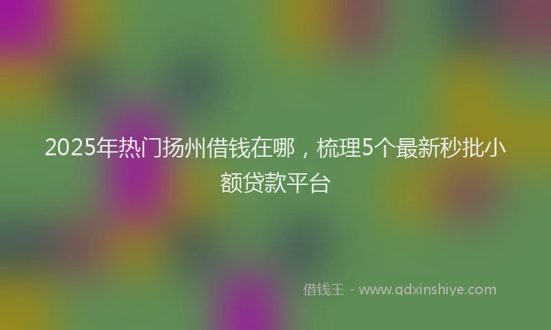 2025年热门扬州借钱在哪，梳理5个最新秒批小额贷款平台