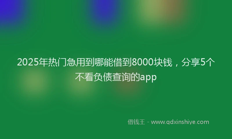2025年热门急用到哪能借到8000块钱，分享5个不看负债查询的app