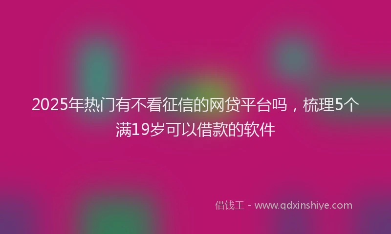 2025年热门有不看征信的网贷平台吗，梳理5个满19岁可以借款的软件