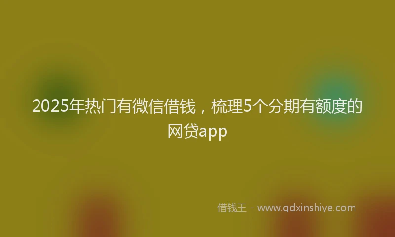 2025年热门有微信借钱，梳理5个分期有额度的网贷app