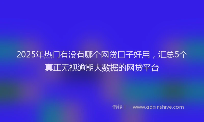 2025年热门有没有哪个网贷口子好用，汇总5个真正无视逾期大数据的网贷平台