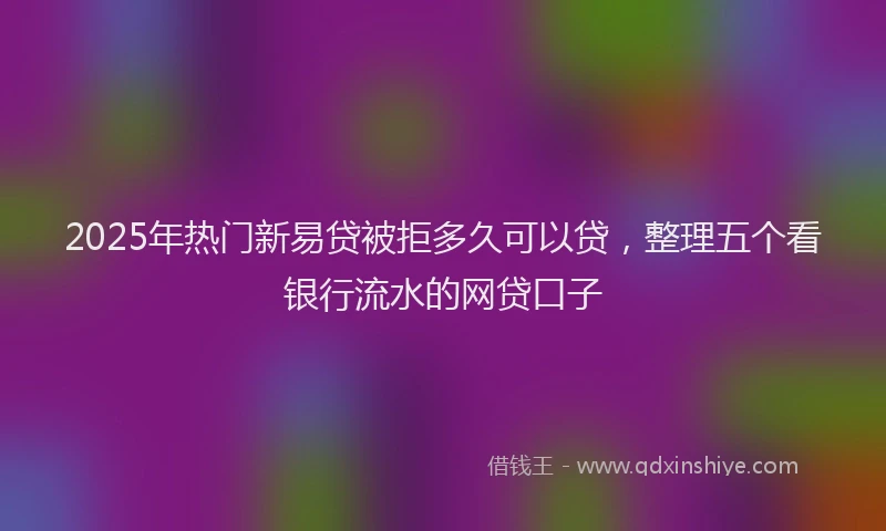 2025年热门新易贷被拒多久可以贷，整理五个看银行流水的网贷口子