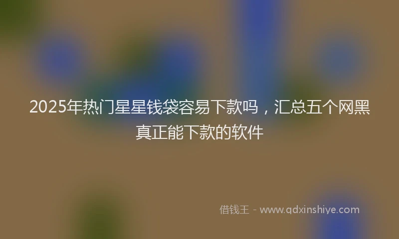 2025年热门星星钱袋容易下款吗，汇总五个网黑真正能下款的软件