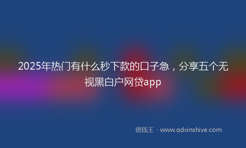 2025年热门有什么秒下款的口子急，分享五个无视黑白户网贷app