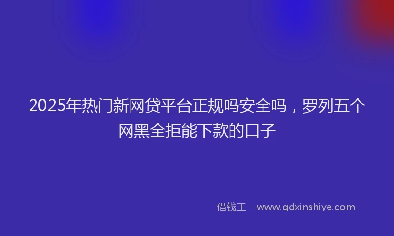 2025年热门新网贷平台正规吗安全吗，罗列五个网黑全拒能下款的口子